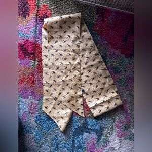 Vineyard Vines Yellow Silk Scarf with Navy Whale Pattern